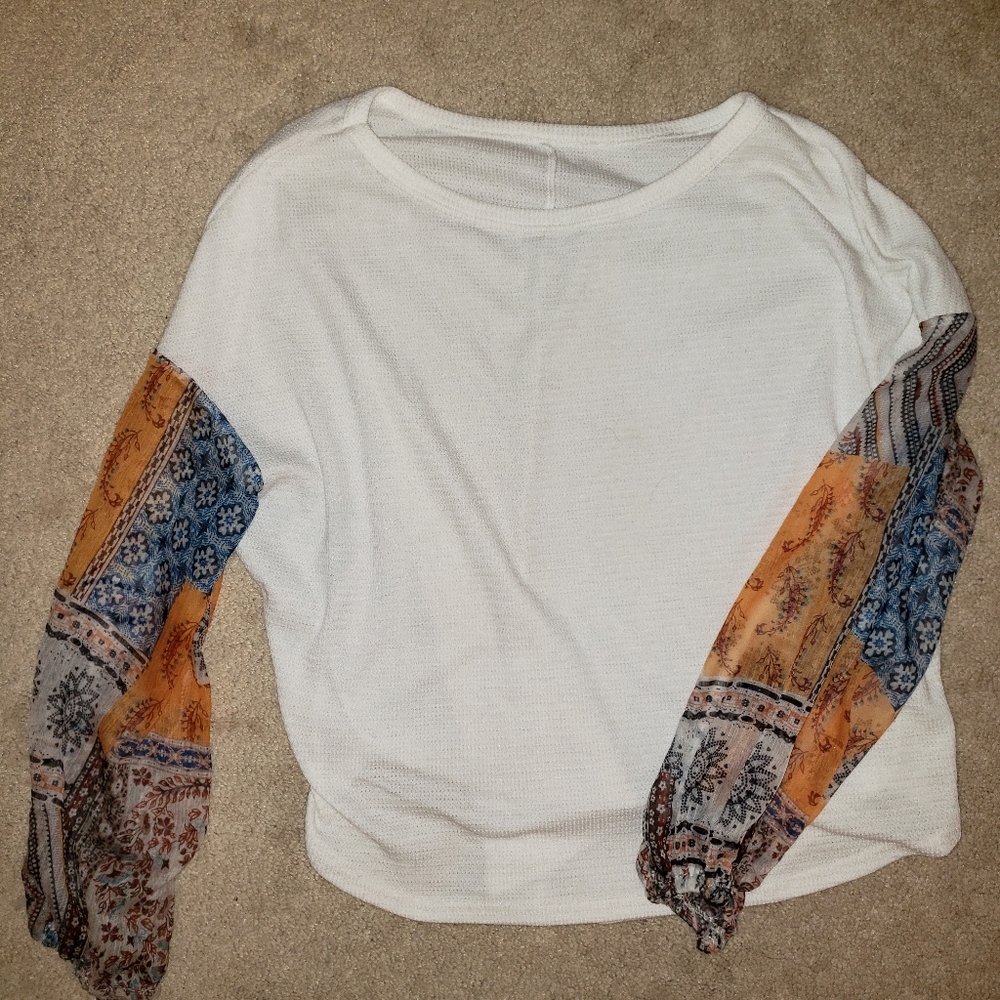 Lightweight Sheer sleeves white blouse